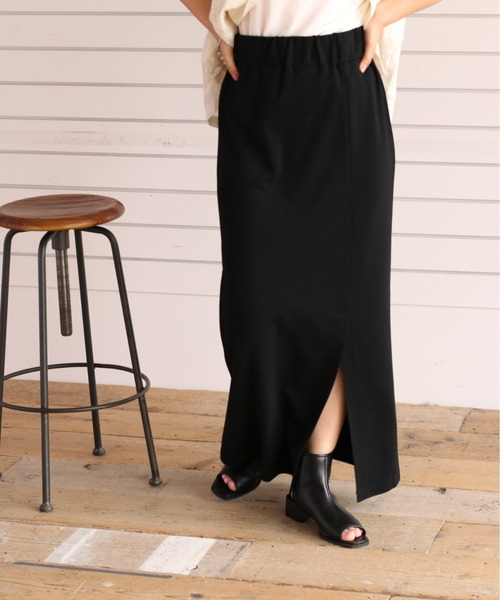 cepo（セポ）の「アシメスリットタイトスカート（スカート・レディース・ブラック/オレンジ/グリーン・M）」の2枚目の写真