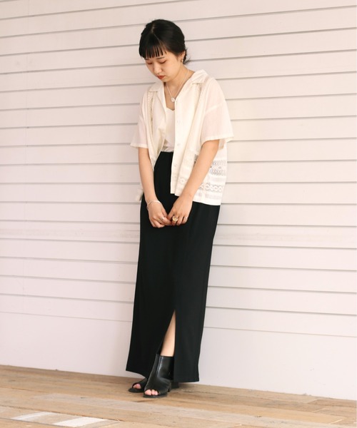 cepo（セポ）の「アシメスリットタイトスカート（スカート・レディース・ブラック/オレンジ/グリーン・M）」の9枚目の写真