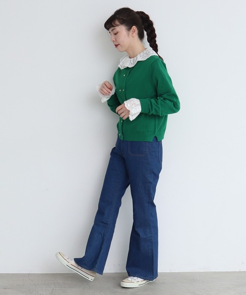 未使用品 チャイルドウーマン CHILD WOMAN カーディガン ニット クルーネック ダブル 無地 長袖 F 紺 ネイビー レディース 2025年最新】Yahoo!オークション -child woman カーディガンの