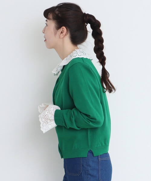 CHILD WOMAN - チャイルドウーマン カーディガン ニット クルーネック ダブル 長袖 F 紺 CHILD WOMAN - チャイルドウーマン カーディガン ニット クルー