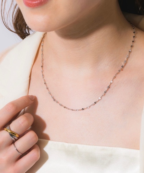 muku(ムク)の「金属アレルギー対応 スパークルネックレス/サージカルステンレス/316L(ネックレス・レディース・シルバー/ゴールド/シャンパン・39cm/45cm/52cm)」の11枚目の写真
