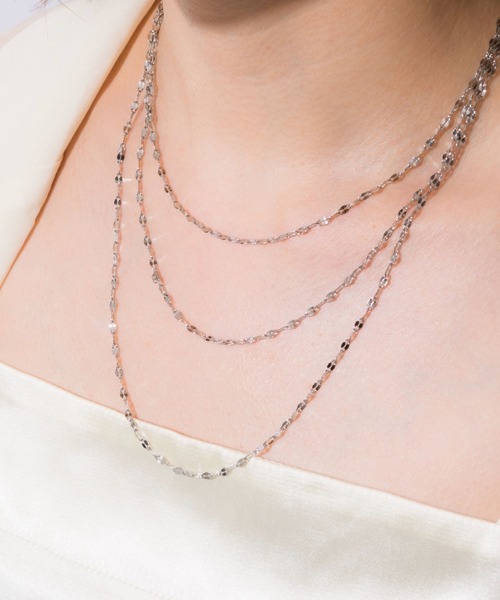 muku(ムク)の「金属アレルギー対応 スパークルネックレス/サージカルステンレス/316L(ネックレス・レディース・シルバー/ゴールド/シャンパン・39cm/45cm/52cm)」の18枚目の写真