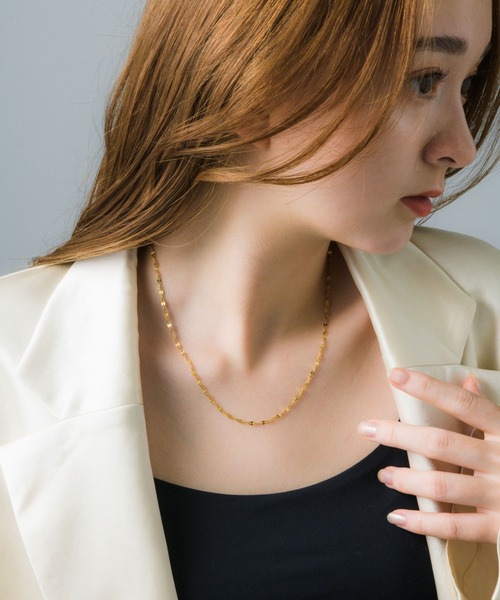 muku(ムク)の「金属アレルギー対応 スパークルネックレス/サージカルステンレス/316L(ネックレス・レディース・シルバー/ゴールド/シャンパン・39cm/45cm/52cm)」の20枚目の写真