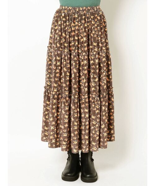 merry jenny（メリージェニー）の「flowerベロアティアードスカート（スカート・レディース・アイボリー/ブラウン・FREE）」の22枚目の写真