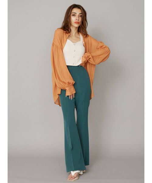 EVRIS(エヴリス)の「ストライプシアーシャツ(シャツ/ブラウス・レディース・ブラック/アイボリー/オレンジ・FREE)」の6枚目の写真