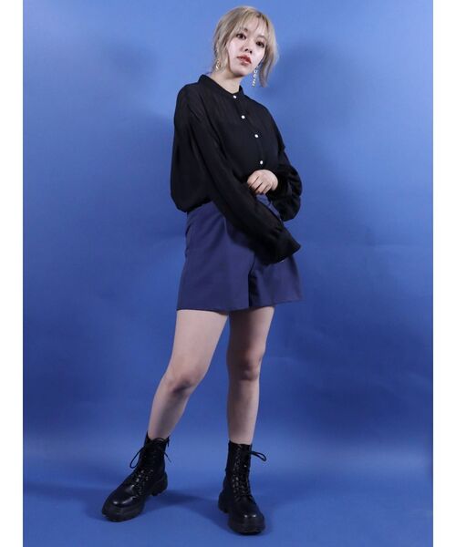 EVRIS(エヴリス)の「ストライプシアーシャツ(シャツ/ブラウス・レディース・ブラック/アイボリー/オレンジ・FREE)」の13枚目の写真