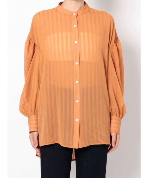 EVRIS(エヴリス)の「ストライプシアーシャツ(シャツ/ブラウス・レディース・ブラック/アイボリー/オレンジ・FREE)」の22枚目の写真