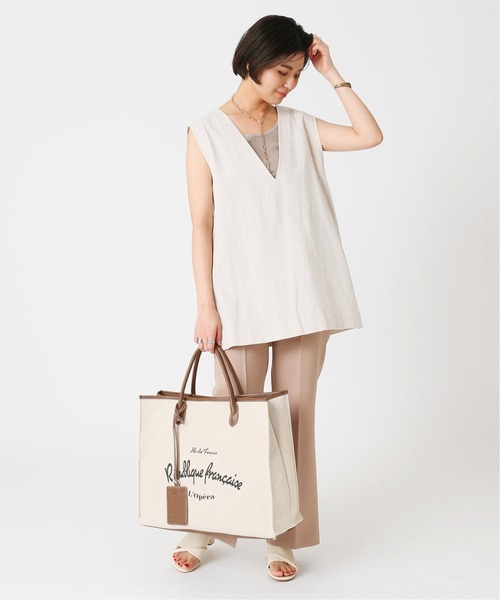 B.C STOCK（ベーセーストック）の「《追加》キャンバスロゴトートバッグ（トートバッグ・レディース・ブラウン/カーキ・FREE）」の3枚目の写真