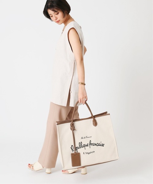 B.C STOCK（ベーセーストック）の「《追加》キャンバスロゴトートバッグ（トートバッグ・レディース・ブラウン/カーキ・FREE）」の4枚目の写真