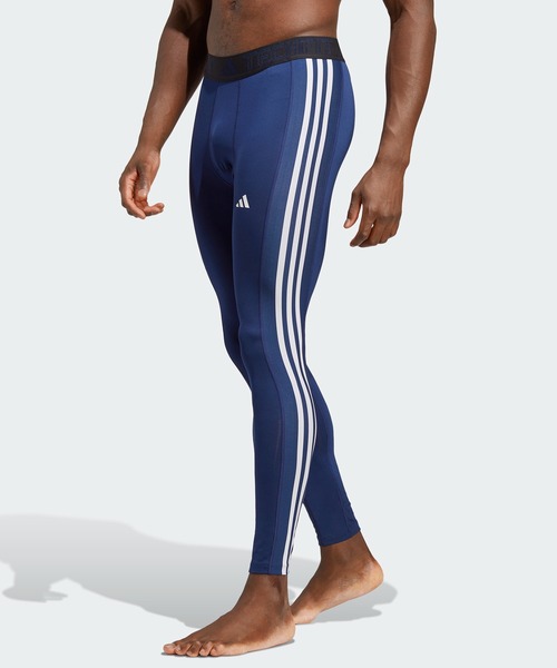 adidas（アディダス）の「テックフィット スリーストライプス トレーニング ロングタイツ  / アディダス adidas（レギンス/スパッツ・メンズ・ブラック/ブルー/ダークブルー・MEDIUM/LARGE/X-LARGE/XX-LARGE/3XL/X-SMALL/SMALL）」の3枚目の写真
