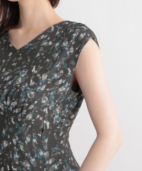 ストーンドットノースリーブワンピース344007