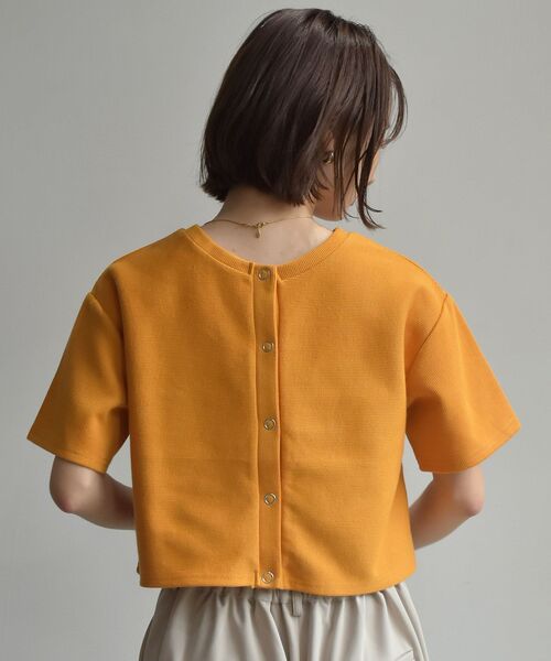 RETRO GIRL(レトロガール)の「半袖ドットテレコカーデ(Tシャツ/カットソー・レディース・チャコールグレー/グリーン/オフホワイト/オレンジ/イエロー・FREE)」の21枚目の写真