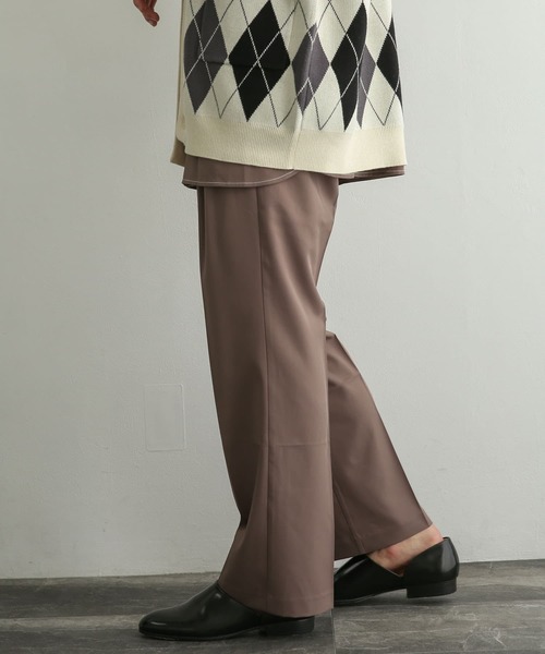 SENSE OF PLACE by URBAN RESEARCH（センスオブプレイスバイアーバンリサーチ）の「『セットアップ対応』 センタープレスストレートパンツ（その他パンツ・メンズ・ブラック/グリーン/モカ・MEDIUM/LARGE）」の4枚目の写真