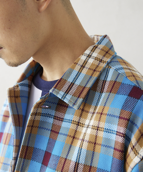 JOURNAL STANDARD relume(ジャーナルスタンダード レリューム)の「【ALASKAN / アラスカン】チェックネルワークシャツ(シャツ/ブラウス・メンズ・モスグリーン/ウッド/ブラック系その他/キャメル・MEDIUM/LARGE)」の11枚目の写真