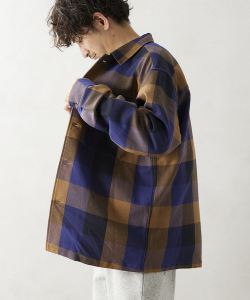 JOURNAL STANDARD relume(ジャーナルスタンダード レリューム)の「【ALASKAN / アラスカン】チェックネルワークシャツ(シャツ/ブラウス・メンズ・モスグリーン/ウッド/ブラック系その他/キャメル・MEDIUM/LARGE)」の16枚目の写真