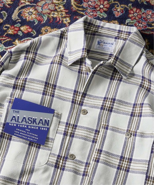 JOURNAL STANDARD relume(ジャーナルスタンダード レリューム)の「【ALASKAN / アラスカン】チェックネルワークシャツ(シャツ/ブラウス・メンズ・モスグリーン/ウッド/ブラック系その他/キャメル・MEDIUM/LARGE)」の4枚目の写真