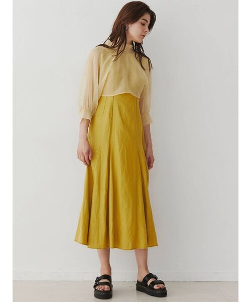 LAGUNAMOON(ラグナムーン)の「Autumnレイヤードステッチワンピース(ワンピース・レディース・ブラック/イエロー/ミント・SMALL/MEDIUM)」の17枚目の写真