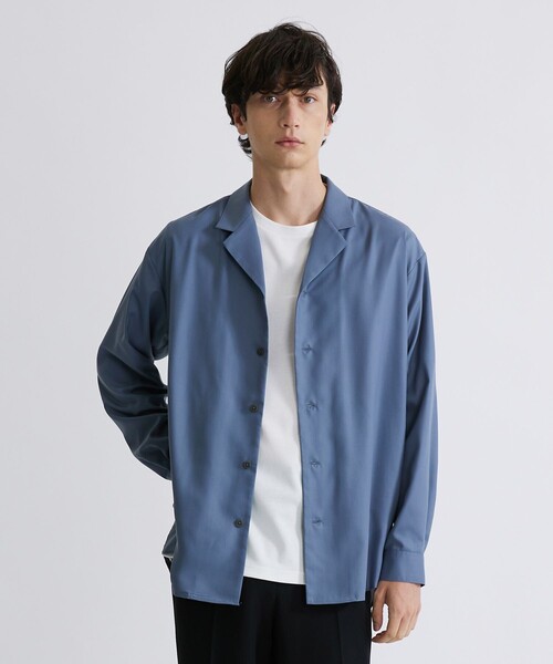 UNITED TOKYO(ユナイテッドトウキョウ)の「テーラーシャツ(シャツ/ブラウス・メンズ・ブラック/ライトブルーグレー・1/2)」の2枚目の写真
