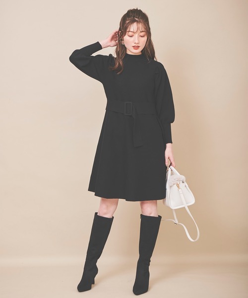 31 Sons de mode(トランテアン ソン ドゥ モード)の「リボンミニワンピース(ワンピース・レディース・ブラック/ラベンダー/イエロー・36)」の4枚目の写真