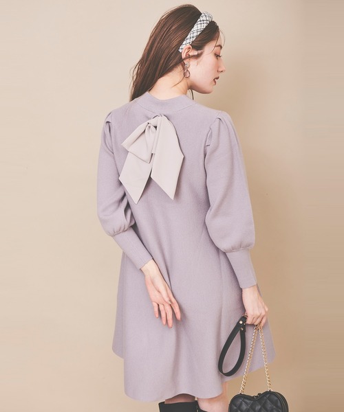 31 Sons de mode(トランテアン ソン ドゥ モード)の「リボンミニワンピース(ワンピース・レディース・ブラック/ラベンダー/イエロー・36)」の22枚目の写真