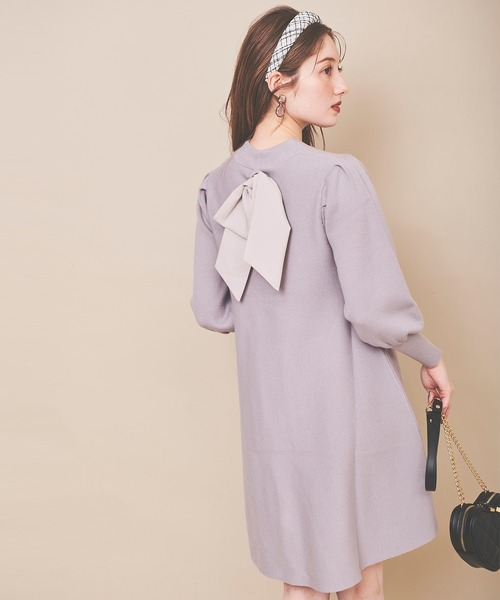 31 Sons de mode(トランテアン ソン ドゥ モード)の「リボンミニワンピース(ワンピース・レディース・ブラック/ラベンダー/イエロー・36)」の11枚目の写真