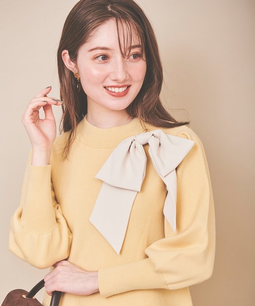 31 Sons de mode(トランテアン ソン ドゥ モード)の「リボンミニワンピース(ワンピース・レディース・ブラック/ラベンダー/イエロー・36)」の7枚目の写真