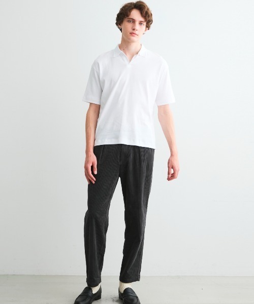 【極美品】スリードッツ　パウダリーコットン スキッパーポロ　ブラックM Men's powdery cotton skipper polo｜スリードッツ オフィシャル
