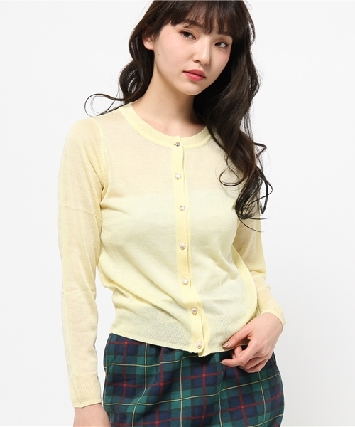 one after another NICE CLAUP(ワンアフターアナザーナイスクラップ)の「【ナイスクラップ】シェルボタンカーディガン(カーディガン/ボレロ・レディース・レッド/ネイビー/オフホワイト/イエロー/グレー・FREE)」の16枚目の写真