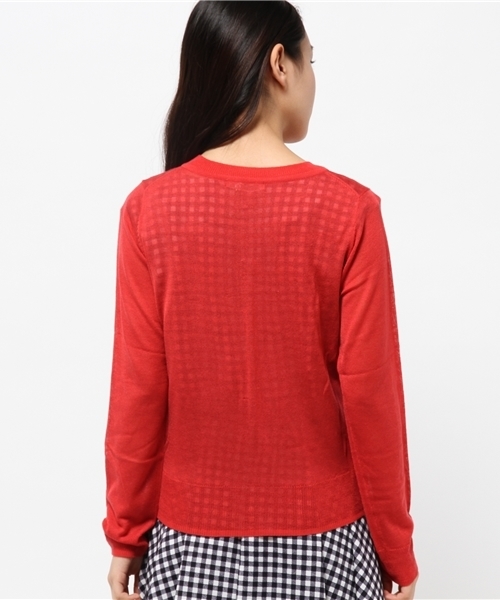 one after another NICE CLAUP(ワンアフターアナザーナイスクラップ)の「【ナイスクラップ】シェルボタンカーディガン(カーディガン/ボレロ・レディース・レッド/ネイビー/オフホワイト/イエロー/グレー・FREE)」の8枚目の写真