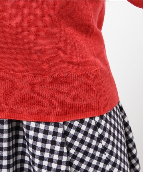 one after another NICE CLAUP(ワンアフターアナザーナイスクラップ)の「【ナイスクラップ】シェルボタンカーディガン(カーディガン/ボレロ・レディース・レッド/ネイビー/オフホワイト/イエロー/グレー・FREE)」の12枚目の写真