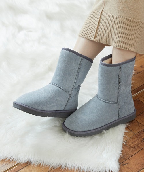 mooimooi（モーイモーイ）の「防寒 撥水 ショートムートンブーツ（ブーツ・レディース・チャコールグレー/ブラック/ダークブラウン/ベージュ/ブルー/ホワイト系その他/キャメル・LL/3L/4L/S/M/L）」の6枚目の写真