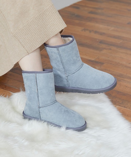 mooimooi（モーイモーイ）の「防寒 撥水 ショートムートンブーツ（ブーツ・レディース・チャコールグレー/ブラック/ダークブラウン/ベージュ/ブルー/ホワイト系その他/キャメル・LL/3L/4L/S/M/L）」の11枚目の写真