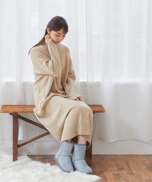 mooimooi（モーイモーイ）の「防寒 撥水 ショートムートンブーツ（ブーツ・レディース・チャコールグレー/ブラック/ダークブラウン/ベージュ/ブルー/ホワイト系その他/キャメル・LL/3L/4L/S/M/L）」の10枚目の写真