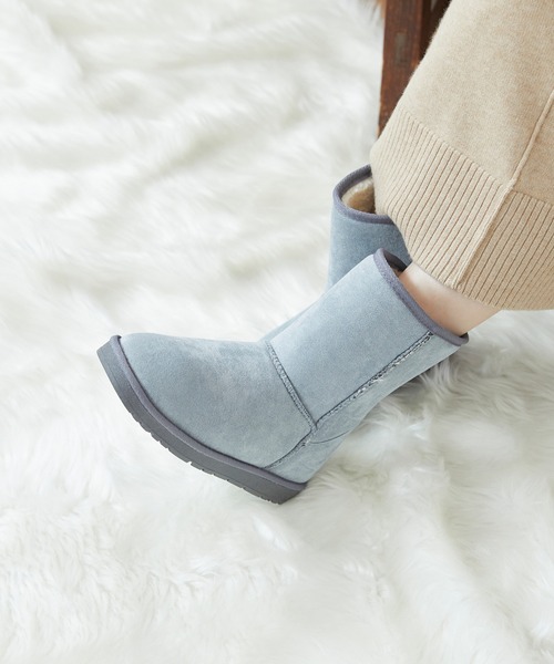 mooimooi（モーイモーイ）の「防寒 撥水 ショートムートンブーツ（ブーツ・レディース・チャコールグレー/ブラック/ダークブラウン/ベージュ/ブルー/ホワイト系その他/キャメル・LL/3L/4L/S/M/L）」の12枚目の写真