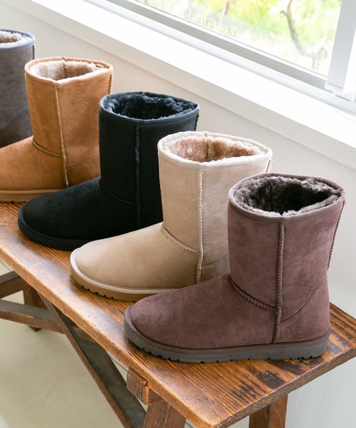 mooimooi（モーイモーイ）の「防寒 撥水 ショートムートンブーツ（ブーツ・レディース・チャコールグレー/ブラック/ダークブラウン/ベージュ/ブルー/ホワイト系その他/キャメル・LL/3L/4L/S/M/L）」の20枚目の写真