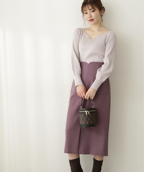 PROPORTION BODY DRESSING(プロポーションボディドレッシング)の「ハートカットチェーン付きニット / 1212270909(ニット/セーター・レディース・グレー/ベージュ/オフホワイト/ネイビー・MEDIUM/SMALL)」の8枚目の写真