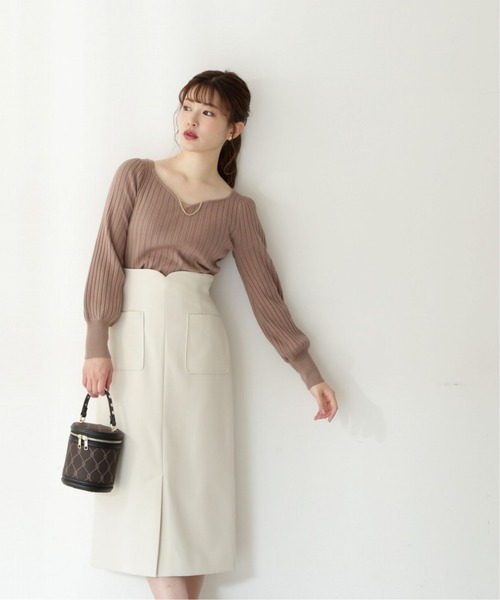 PROPORTION BODY DRESSING(プロポーションボディドレッシング)の「ハートカットチェーン付きニット / 1212270909(ニット/セーター・レディース・グレー/ベージュ/オフホワイト/ネイビー・MEDIUM/SMALL)」の14枚目の写真