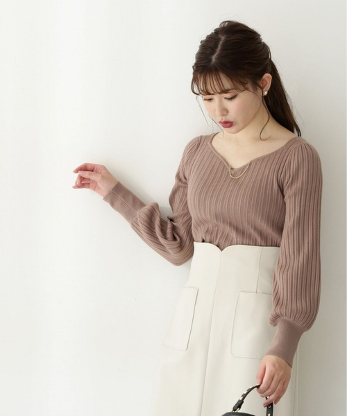 PROPORTION BODY DRESSING(プロポーションボディドレッシング)の「ハートカットチェーン付きニット / 1212270909(ニット/セーター・レディース・グレー/ベージュ/オフホワイト/ネイビー・MEDIUM/SMALL)」の15枚目の写真