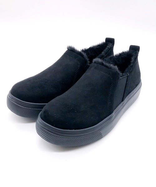 Noubel Voug Relax（ヌーベルヴォーグリラックス）の「フェイクムートンボアスリッポン（スリッポン・レディース・ブラック/ベージュ・LL/S/M/L）」の3枚目の写真