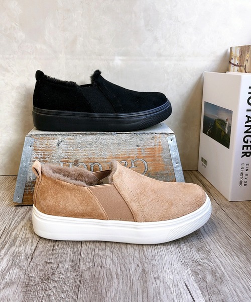 Noubel Voug Relax（ヌーベルヴォーグリラックス）の「フェイクムートンボアスリッポン（スリッポン・レディース・ブラック/ベージュ・LL/S/M/L）」の9枚目の写真