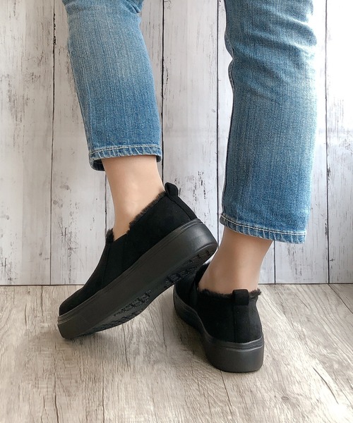 Noubel Voug Relax（ヌーベルヴォーグリラックス）の「フェイクムートンボアスリッポン（スリッポン・レディース・ブラック/ベージュ・LL/S/M/L）」の12枚目の写真