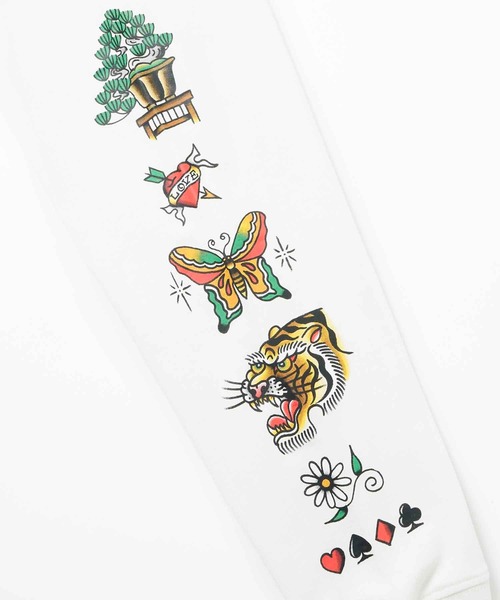 X-girl（エックスガール）の「X-girl × YUSUKE TATTOO L/S TEE（Tシャツ/カットソー・レディース・アッシュグレー/ライトブルー/ホワイト・L/XL/S/M）」の19枚目の写真