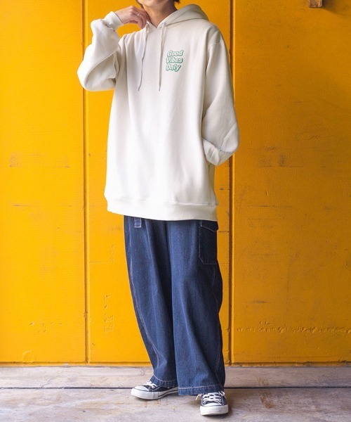 PairPair（ペアペア）の「ロゴ入りBIGフーディー（パーカー・レディース・ブラック/アイボリー・LARGE/MEDIUM）」の8枚目の写真