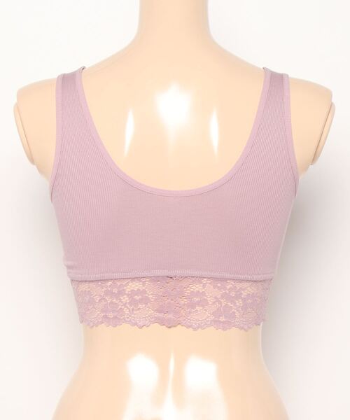 AMOSTYLE BY Triumph（アモスタイルバイトリンプ）の「【寝ている間にバストメイク！パワーネット素材で横流れ防止】【ノンワイヤー＆綿混リブ素材の快適な着け心地】AMOSTYLEレーシーナイトブラ コンフォートタッチ AMST1363 N-Top5 JX（ナイトブラ・レディース・ライラック/グレー・M/L/LL）」の6枚目の写真