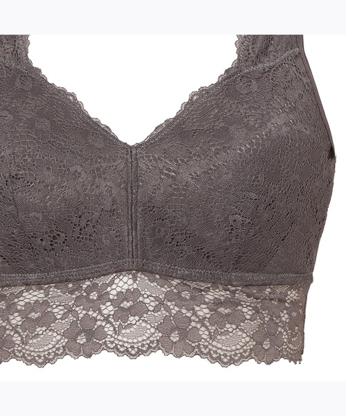 AMOSTYLE BY Triumph（アモスタイルバイトリンプ）の「【寝ている間にバストメイク！パワーネット素材で横流れ防止】【ノンワイヤー＆綿混リブ素材の快適な着け心地】AMOSTYLEレーシーナイトブラ コンフォートタッチ AMST1363 N-Top5 JX（ナイトブラ・レディース・ライラック/グレー・M/L/LL）」の5枚目の写真