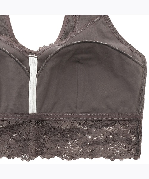 AMOSTYLE BY Triumph（アモスタイルバイトリンプ）の「【寝ている間にバストメイク！パワーネット素材で横流れ防止】【ノンワイヤー＆綿混リブ素材の快適な着け心地】AMOSTYLEレーシーナイトブラ コンフォートタッチ AMST1363 N-Top5 JX（ナイトブラ・レディース・ライラック/グレー・M/L/LL）」の8枚目の写真