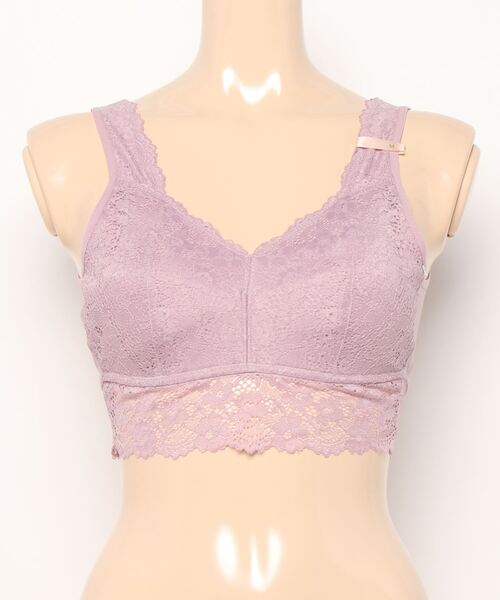 AMOSTYLE BY Triumph（アモスタイルバイトリンプ）の「【寝ている間にバストメイク！パワーネット素材で横流れ防止】【ノンワイヤー＆綿混リブ素材の快適な着け心地】AMOSTYLEレーシーナイトブラ コンフォートタッチ AMST1363 N-Top5 JX（ナイトブラ・レディース・ライラック/グレー・M/L/LL）」の15枚目の写真