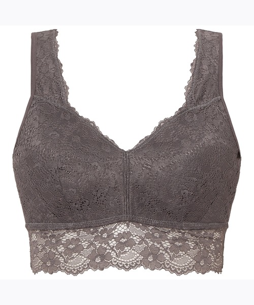 AMOSTYLE BY Triumph（アモスタイルバイトリンプ）の「【寝ている間にバストメイク！パワーネット素材で横流れ防止】【ノンワイヤー＆綿混リブ素材の快適な着け心地】AMOSTYLEレーシーナイトブラ コンフォートタッチ AMST1363 N-Top5 JX（ナイトブラ・レディース・ライラック/グレー・M/L/LL）」の17枚目の写真