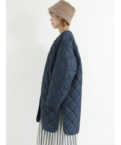 Samansa Mos2（サマンサ モスモス）の「キルトミドル丈ジャケット（テーラードジャケット・レディース・ネイビー/ベージュ/カーキ・ﾌﾘ-）」の17枚目の写真