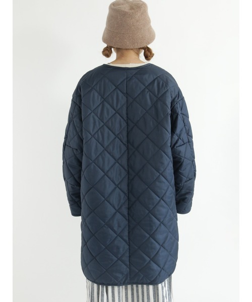 Samansa Mos2（サマンサ モスモス）の「キルトミドル丈ジャケット（テーラードジャケット・レディース・ネイビー/ベージュ/カーキ・ﾌﾘ-）」の18枚目の写真